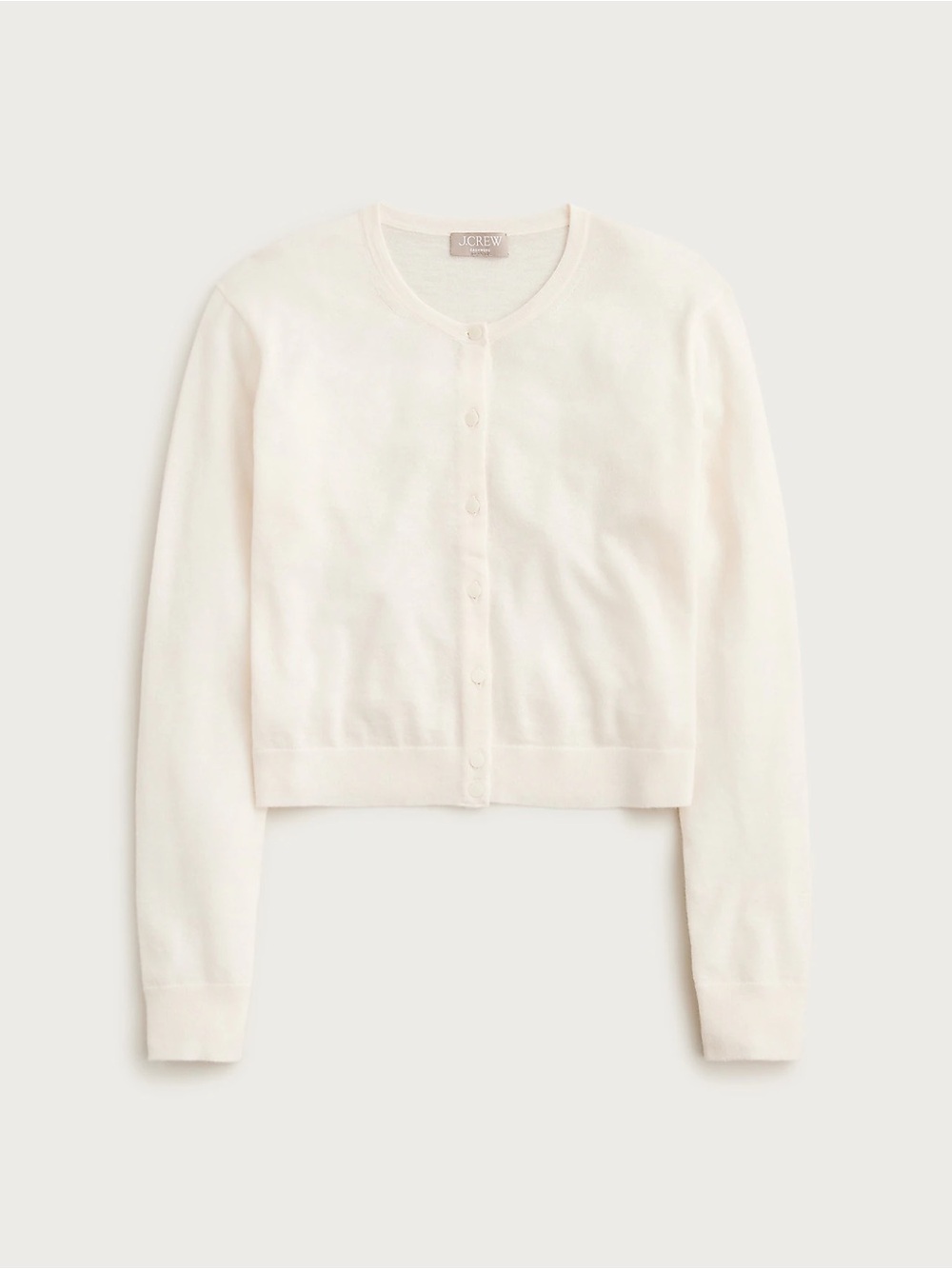 J. Crew Cream Cropped Button-Up Cardigan